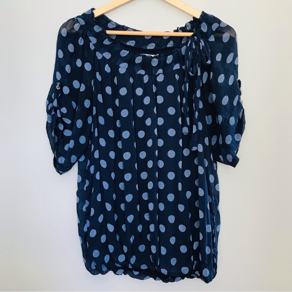TENDENZE | Italian Silk Polka Dot Blouse